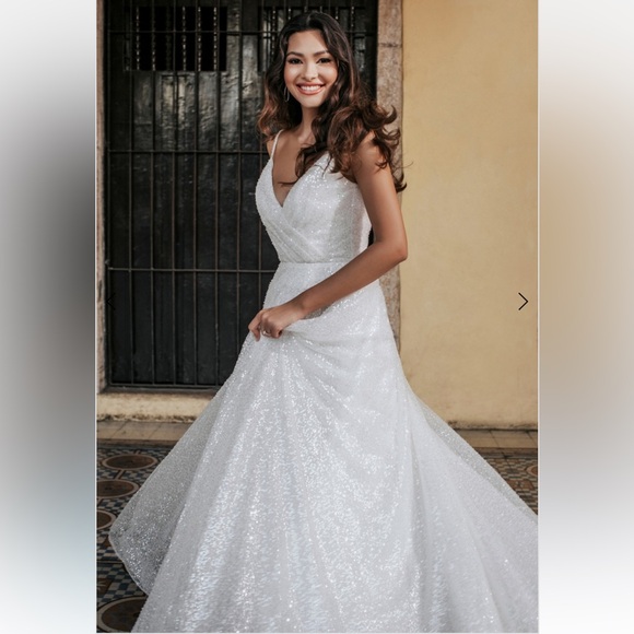 Abella wedding dress, bridal gown, Fall 2023, Sequin, Sparkle - Picture 2 of 16